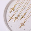 Stainless Steel Inlaid Zircon Cross Necklace Necklaces - Tophatter Daily Deals