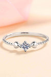 Adored Moissanite Heart 925 Sterling Silver Ring Silver Moissanite - Tophatter Daily Deals