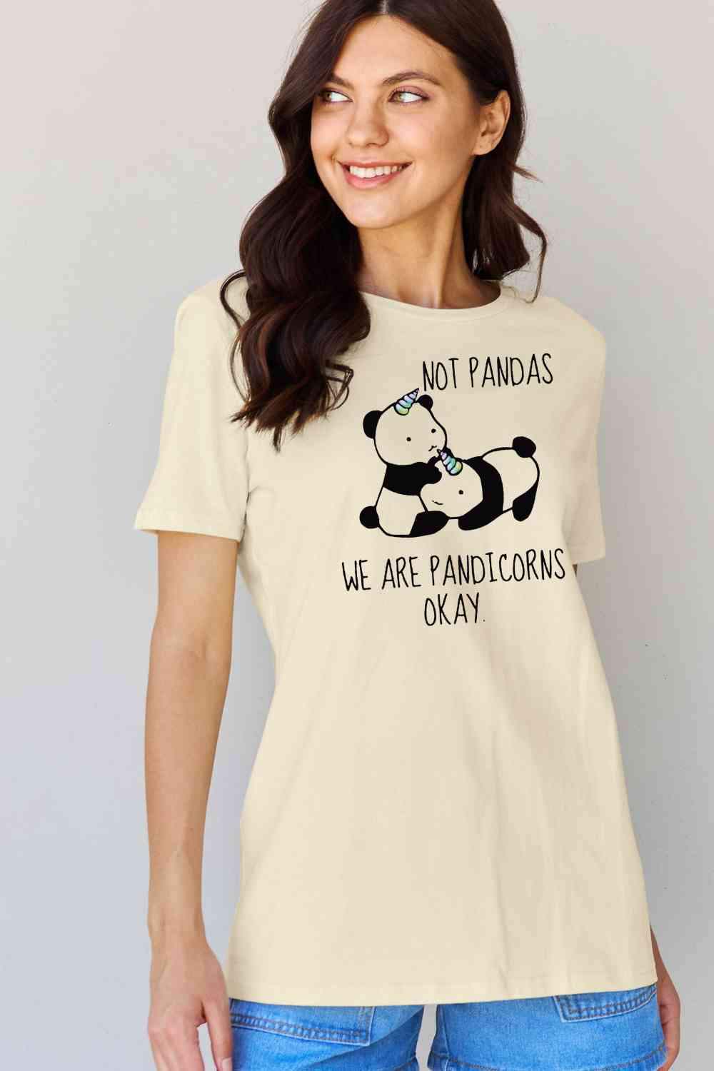 Simply Love Full Size Pandicorn Graphic Cotton T-Shirt Women's T-Shirts - Tophatter Daily Deals