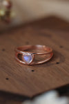 Moonstone Heart 925 Sterling Silver Ring Moonstone - Tophatter Daily Deals