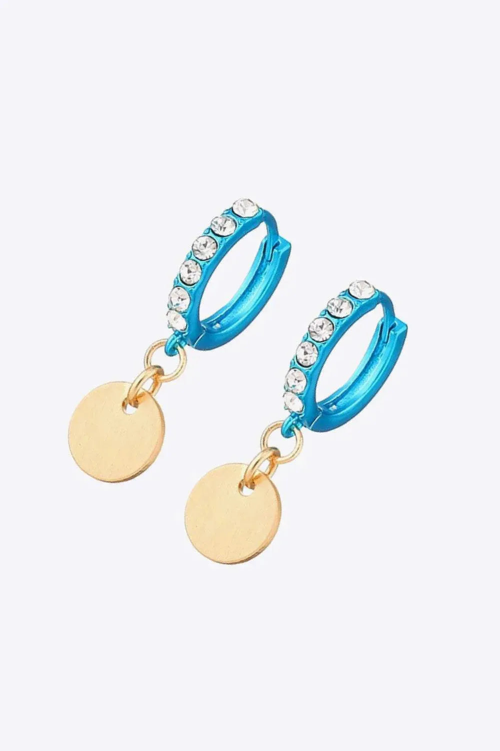 Rhinestone Decor Huggie Drop Earrings Earrings - Tophatter Daily Deals