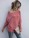 Heathered Boat Neck Long Sleeve Tee Burnt Coral Women's T-Shirts - Tophatter Daily Deals