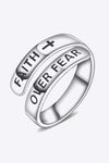 925 Sterling Silver FAITH OVER FEAR Bypass Ring Rings - Tophatter Daily Deals