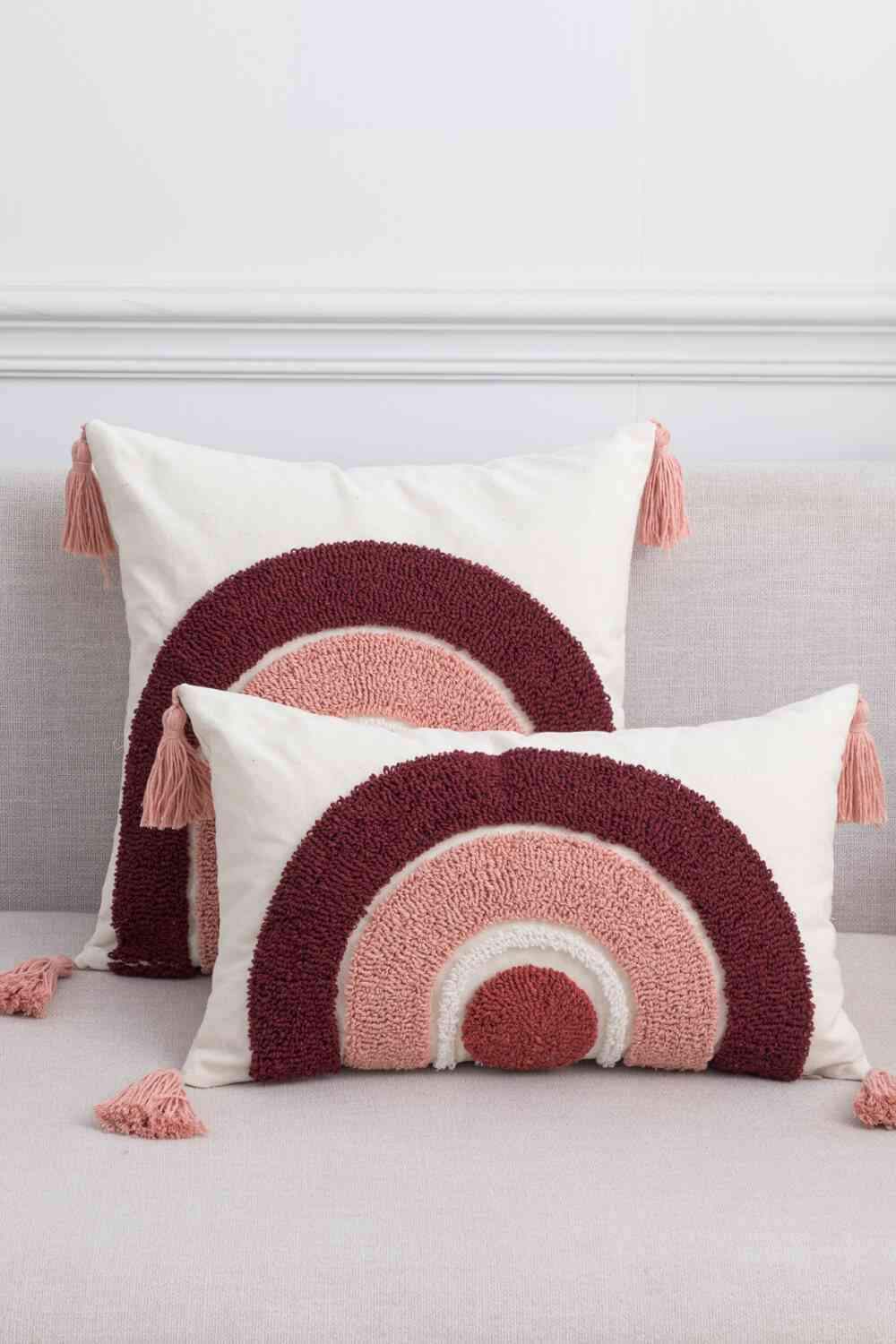 Geometric Graphic Tassel Decorative Throw Pillow Case Decorative Pillowcases - Tophatter Daily Deals