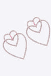 Glass Stone Decor Heart Copper Earrings Earrings - Tophatter Daily Deals