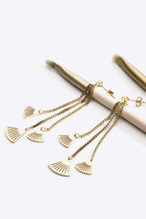 18K Gold Plated Stainless Steel Fringe Earrings Earrings - Tophatter Daily Deals