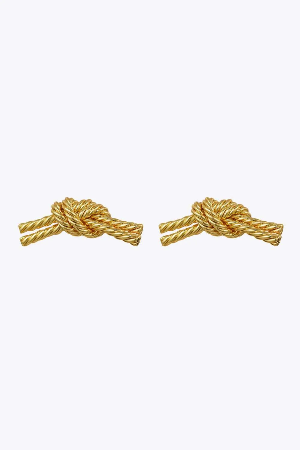 18K Gold Plated Twisted Earrings Gold One Size Earrings - Tophatter Daily Deals