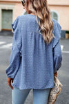 Ruffle Trim Balloon Sleeve Blouse Blouses - Tophatter Daily Deals