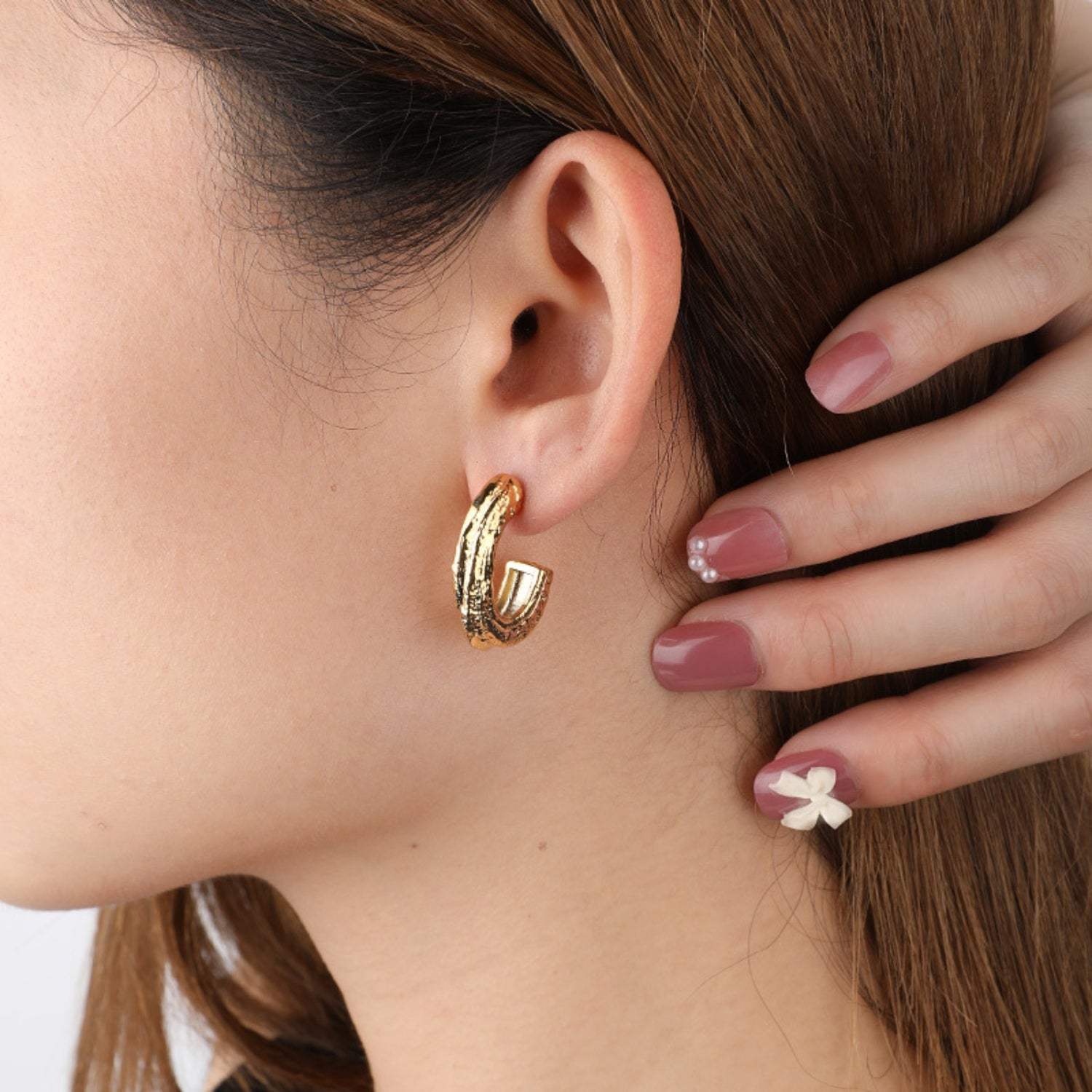 Gold-Plated C-Hoop Earrings Earrings - Tophatter Daily Deals