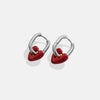 Heart Titanium Steel Earrings Silver One Size Earrings - Tophatter Daily Deals