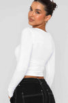 Round Neck Long-Sleeve Top Blouses - Tophatter Daily Deals