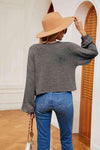 V-Neck Long Sleeve Top Blouses - Tophatter Daily Deals