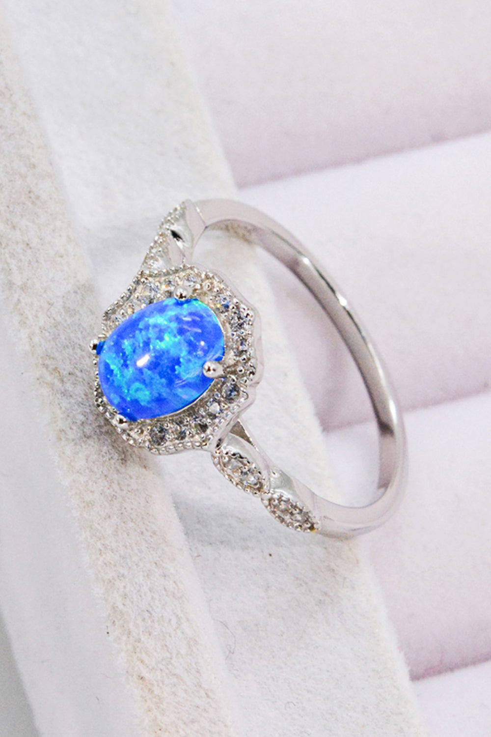 Opal and Zircon 925 Sterling Silver Ring - Tophatter Shopping Deals - Electronics, Jewelry, Auction, App, Bidding, Gadgets, Fashion