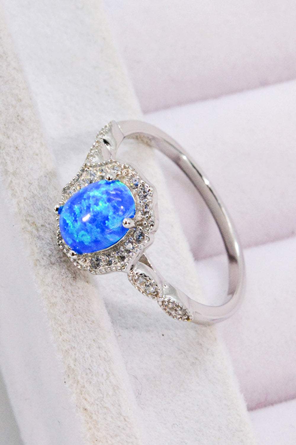 Opal and Zircon 925 Sterling Silver Ring Opal - Tophatter Daily Deals