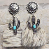 Turquoise Decor Cactus Alloy Earrings Style F One Size Earrings - Tophatter Daily Deals