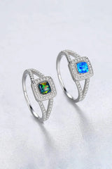 Opal 925 Sterling Silver Split Shank Ring Opal - Tophatter Daily Deals