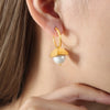 18K Gold-Plated Bead Dangle Earrings Gold One Size Earrings - Tophatter Daily Deals