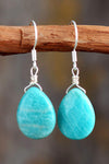 Handmade Natural Stone Teardrop Earrings Sky Blue One Size Earrings - Tophatter Daily Deals