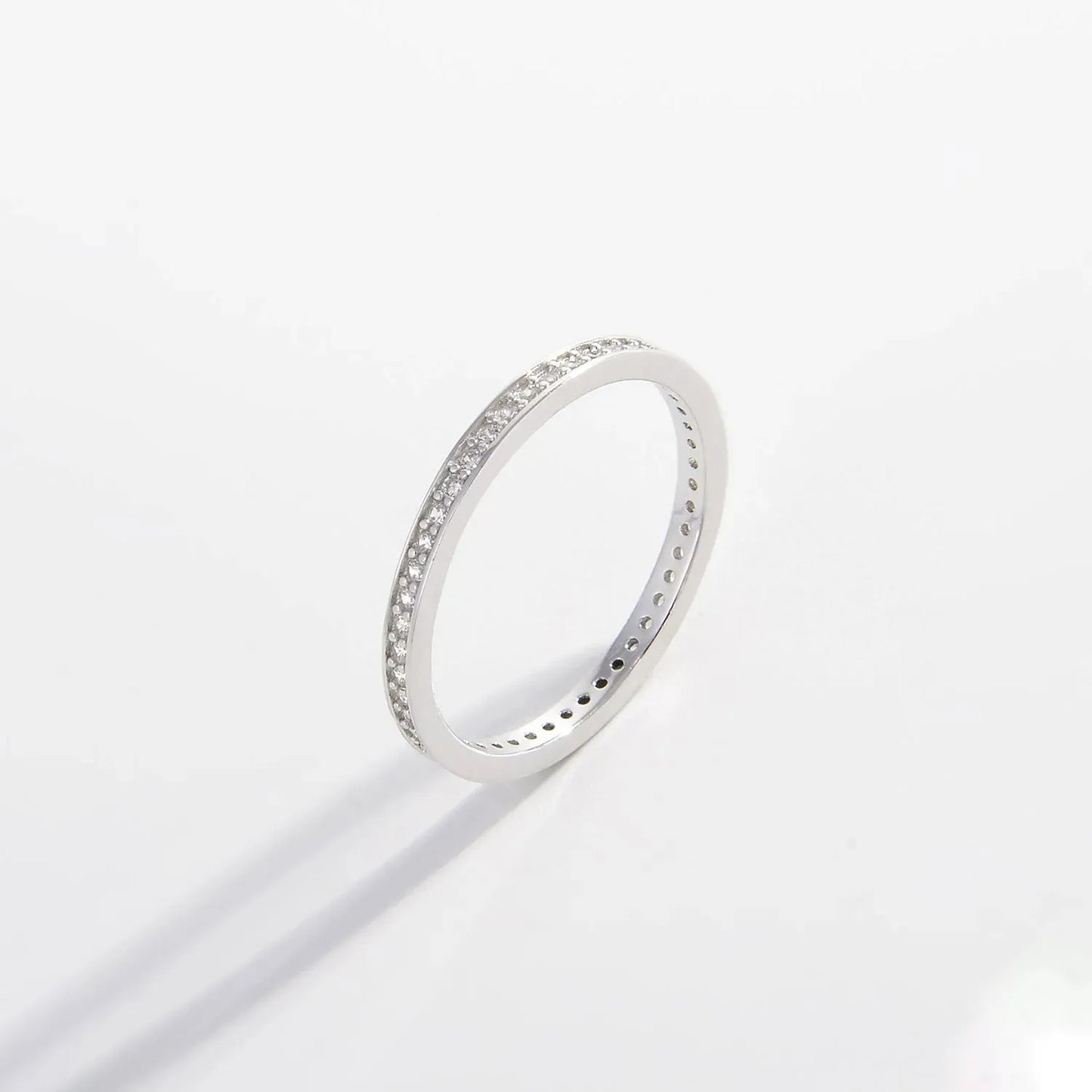 925 Sterling Silver Inlaid Zircon Ring Rings - Tophatter Daily Deals
