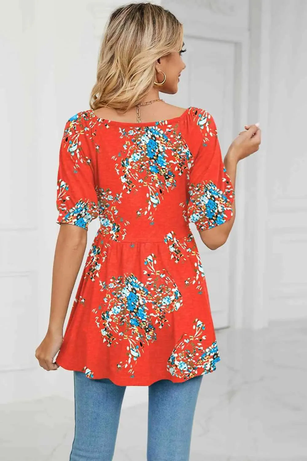 V-Neck Babydoll Blouse Blouses - Tophatter Daily Deals