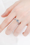 Moissanite Rhodium-Plated Snowflake Ring Silver Moissanite - Tophatter Daily Deals