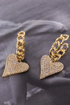 Zircon Decor Heart C-Hoop Drop Earrings Earrings - Tophatter Daily Deals