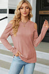 Round Neck Cold Shoulder T-Shirt Women's T-Shirts - Tophatter Daily Deals