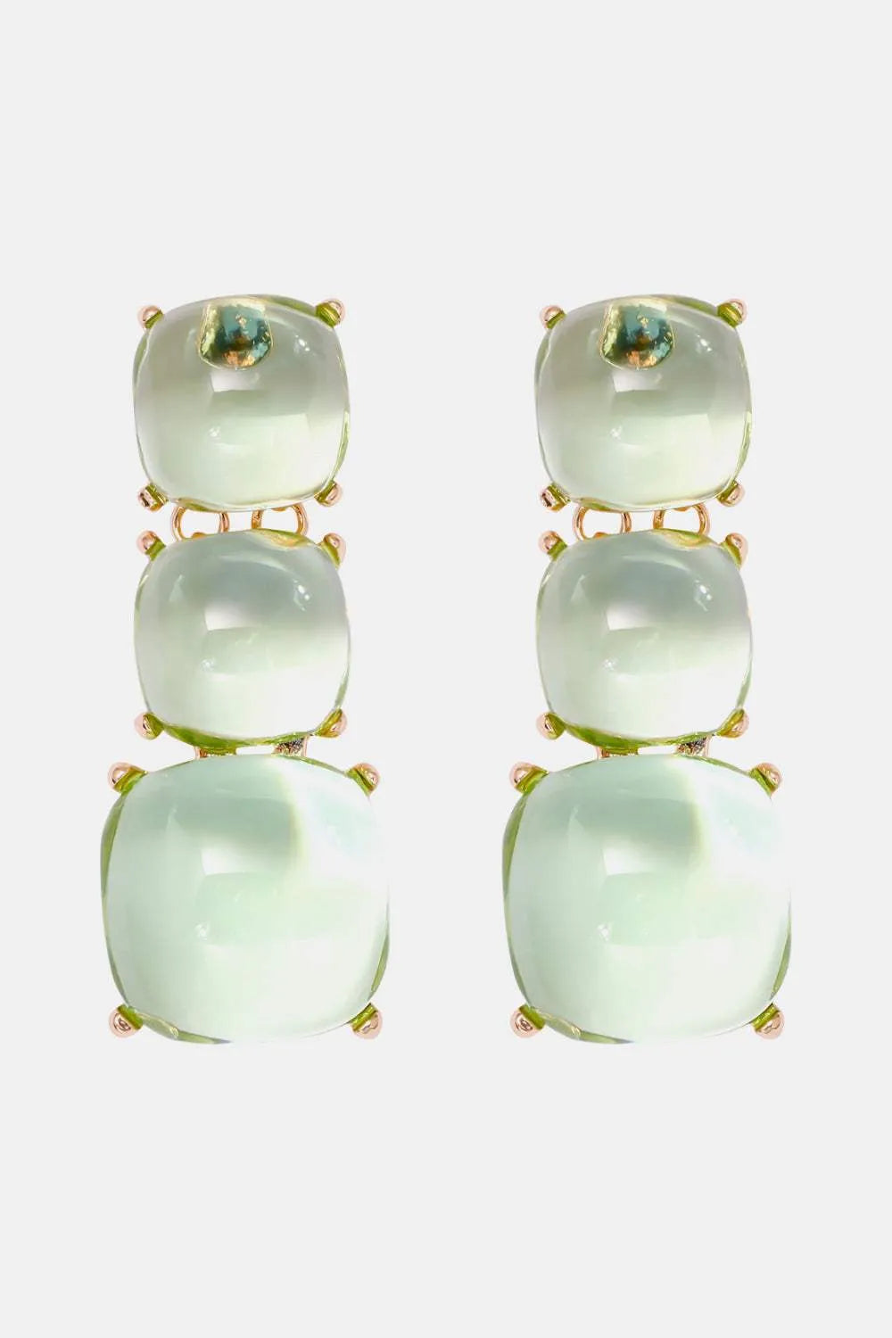 Resin Dangle Earrings Light Green One Size Earrings - Tophatter Daily Deals