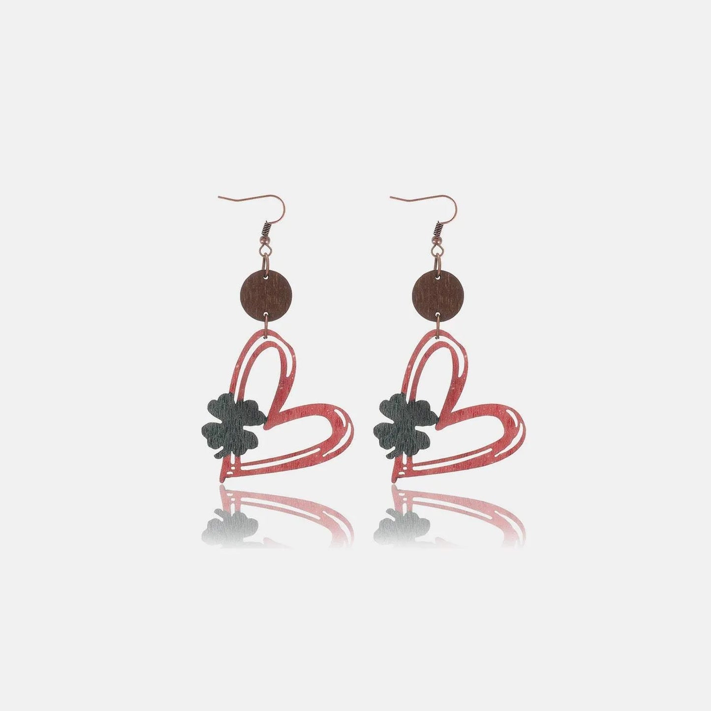 Wood Cutout Heart Dangle Earrings Earrings - Tophatter Daily Deals