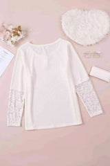 Plus Size Spliced Lace Ribbed Henley Top Women's T-Shirts - Tophatter Daily Deals