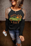 HAPPY FALL Graphic Sequin T-Shirt Women's T-Shirts - Tophatter Daily Deals