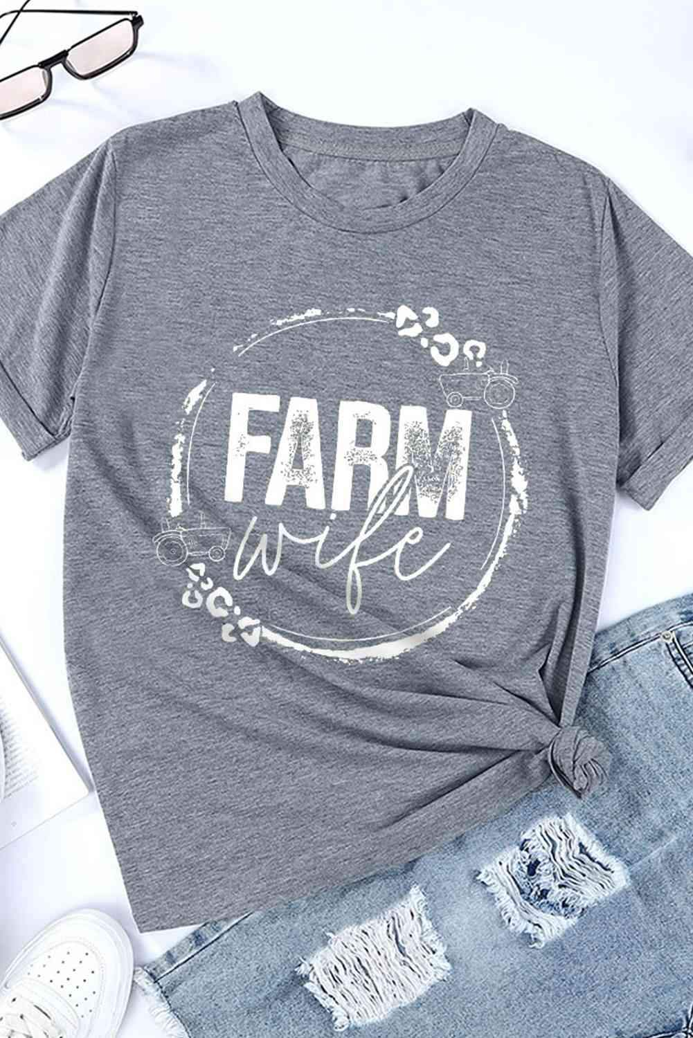 FARM WIFE Graphic Tee Shirt Women's T-Shirts - Tophatter Daily Deals