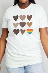 Simply Love Simply Love Full Size Heart Graphic Cotton Tee Bleach Women's T-Shirts - Tophatter Daily Deals
