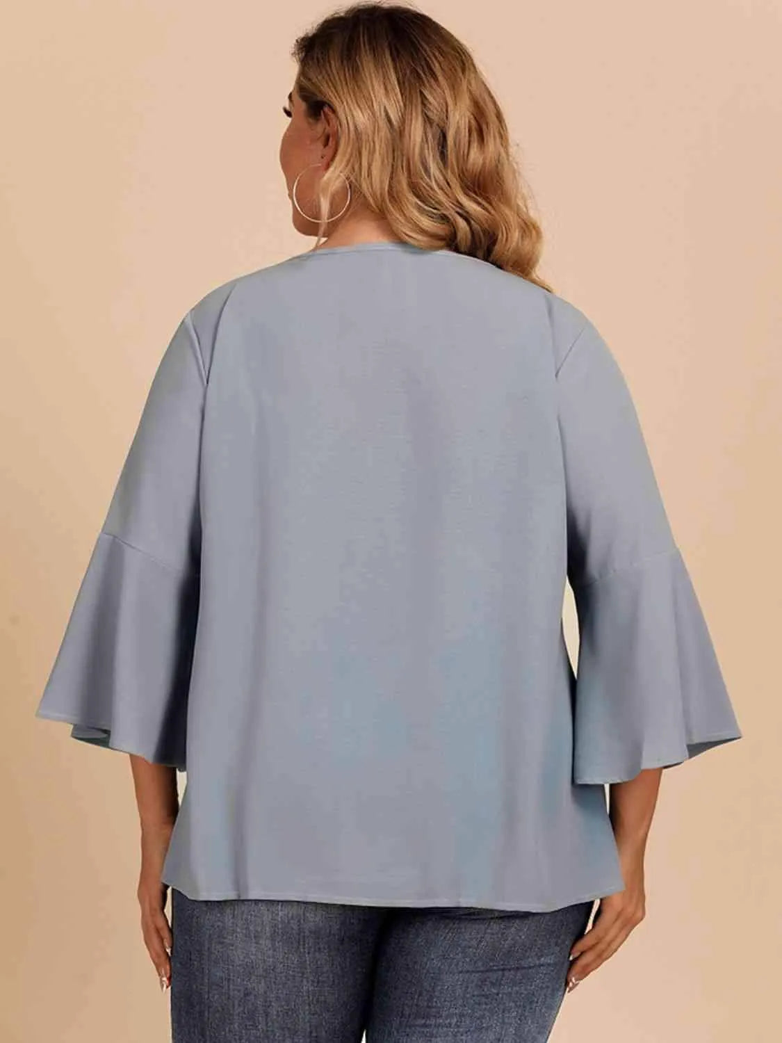 Plus Size Contrast Spliced Lace Three-Quarter Sleeve Blouse Blouses - Tophatter Daily Deals