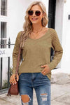 V-Neck Long Raglan Sleeve Top - Tophatter Deals