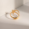 Gold-Plated Stainless Steel Star Ring Rings - Tophatter Daily Deals