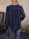 V-Neck Long Mesh Sleeve Top Blouses - Tophatter Daily Deals