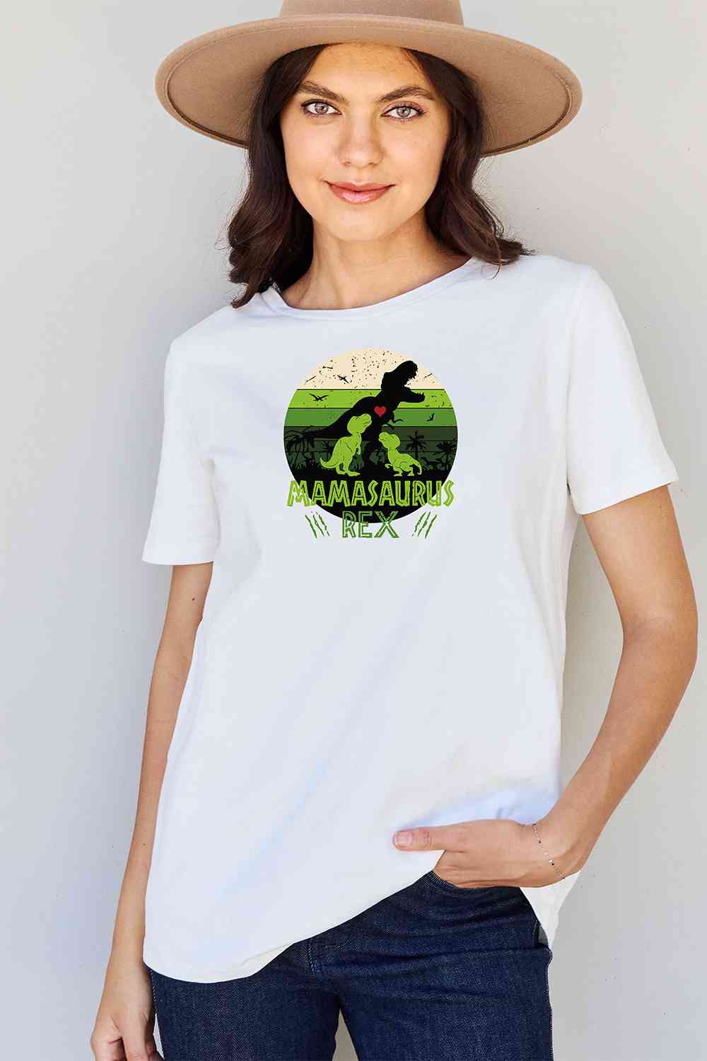 Simply Love Full Size MAMASAURUS REX Graphic T-Shirt Women's T-Shirts - Tophatter Daily Deals