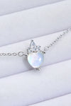 925 Sterling Silver Moonstone Heart Pendant Necklace - Tophatter Shopping Deals
