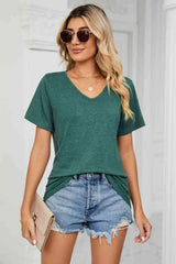 Short Sleeve V-Neck T-Shirt Women's T-Shirts - Tophatter Daily Deals