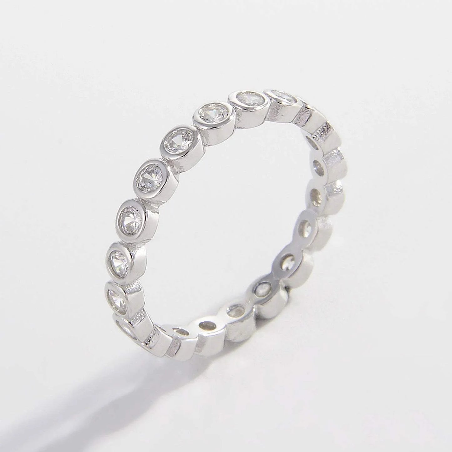 925 Sterling Silver Zircon Ring Silver Rings - Tophatter Daily Deals