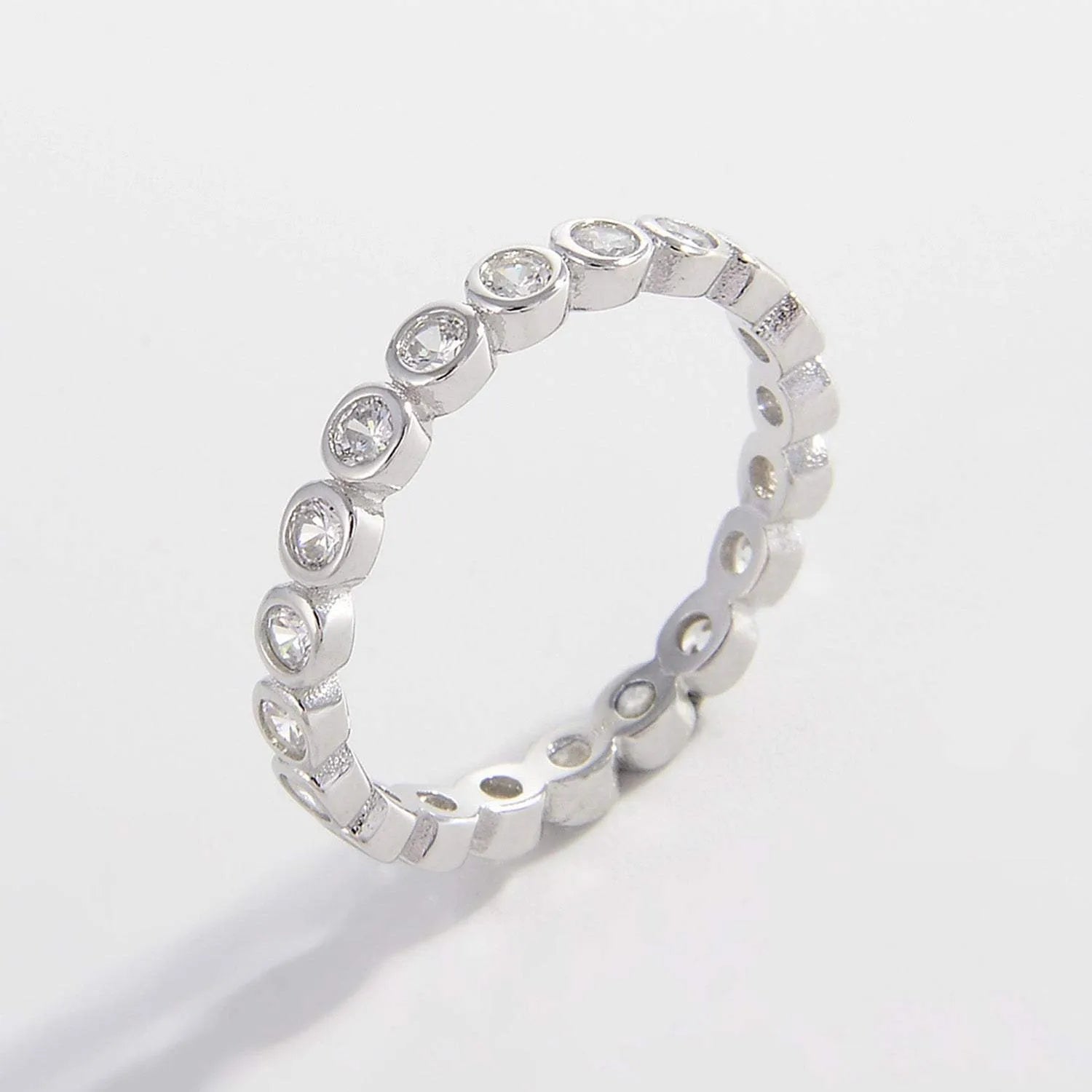 925 Sterling Silver Zircon Ring Silver Rings - Tophatter Daily Deals