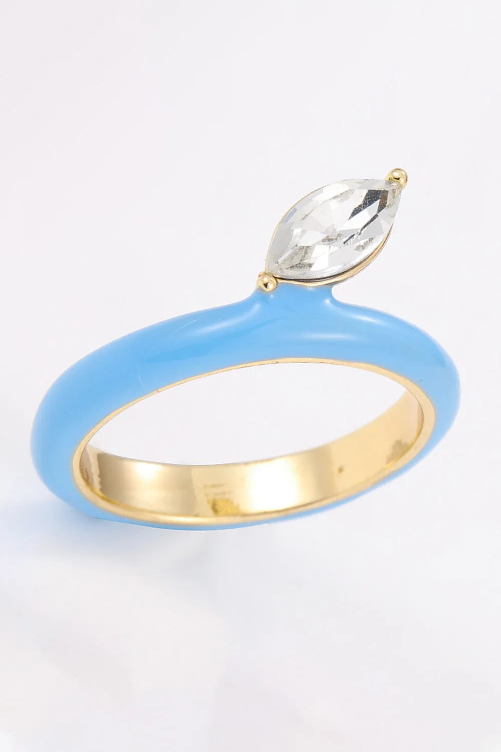 18K Gold Plated Glass Stone Ring Rings - Tophatter Daily Deals