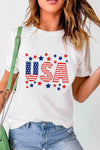 USA Star and Stripe Graphic Tee Women's T-Shirts - Tophatter Daily Deals