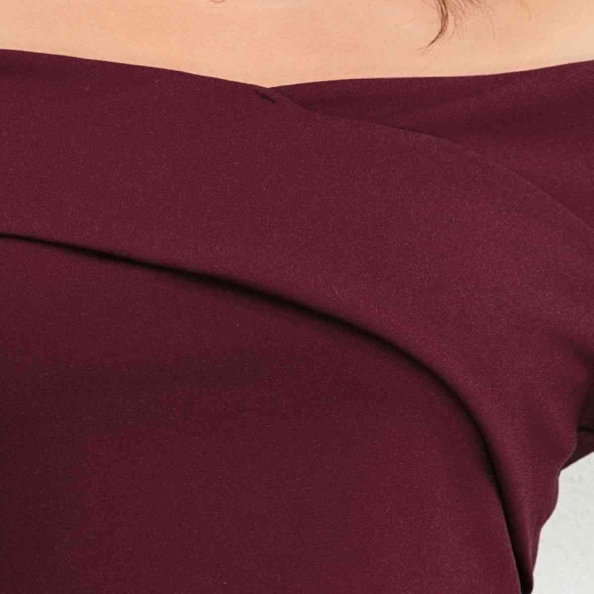 Plus Size Off-Shoulder Long Sleeve Cropped Top Blouses - Tophatter Daily Deals