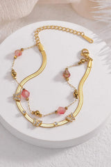 Zircon Decor Butterfly Double-Layered Bracelet Bracelets - Tophatter Daily Deals