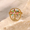 Tree Shape Inlaid Zircon 18K Gold-Plated Ring Rings - Tophatter Daily Deals