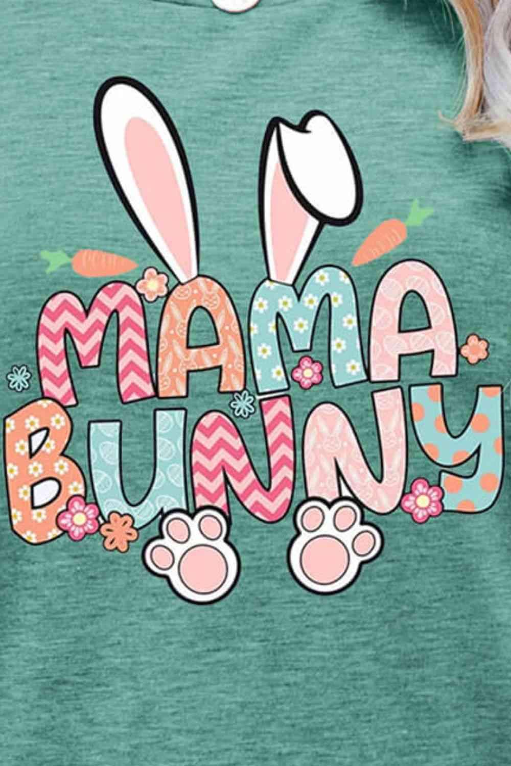 MAMA BUNNY Easter Graphic Short Sleeve Tee Women's T-Shirts - Tophatter Daily Deals