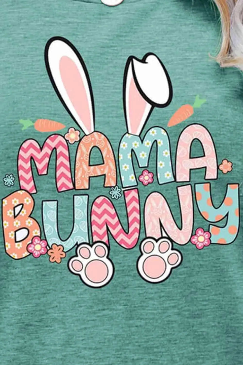MAMA BUNNY Easter Graphic Short Sleeve Tee Women's T-Shirts - Tophatter Daily Deals