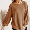 Boat Neck Dropped Shoulder Top Camel Women's T-Shirts - Tophatter Daily Deals